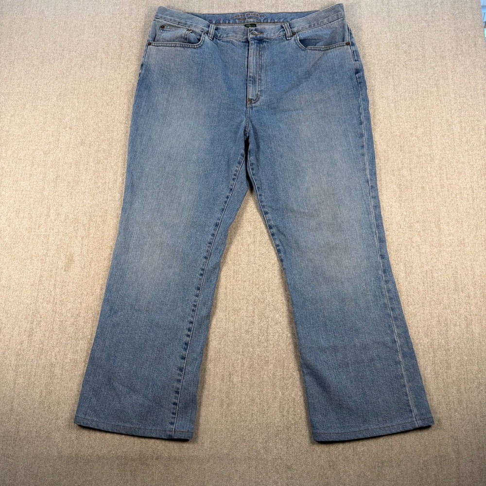 Lauren Ralph Lauren Jeans Women 16 Blue Straight Leg Medium Wash Stretch Denim